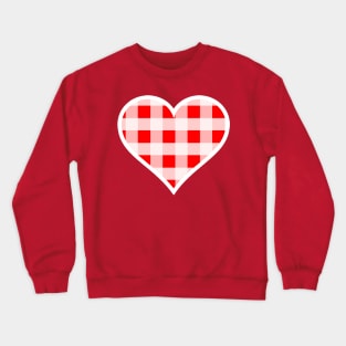 Red and White Buffalo Plaid Heart Crewneck Sweatshirt